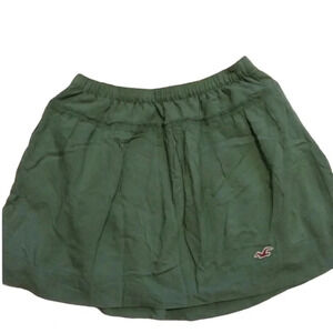 Hollister Green Elastic Waist Mini Full Skirt Size 1